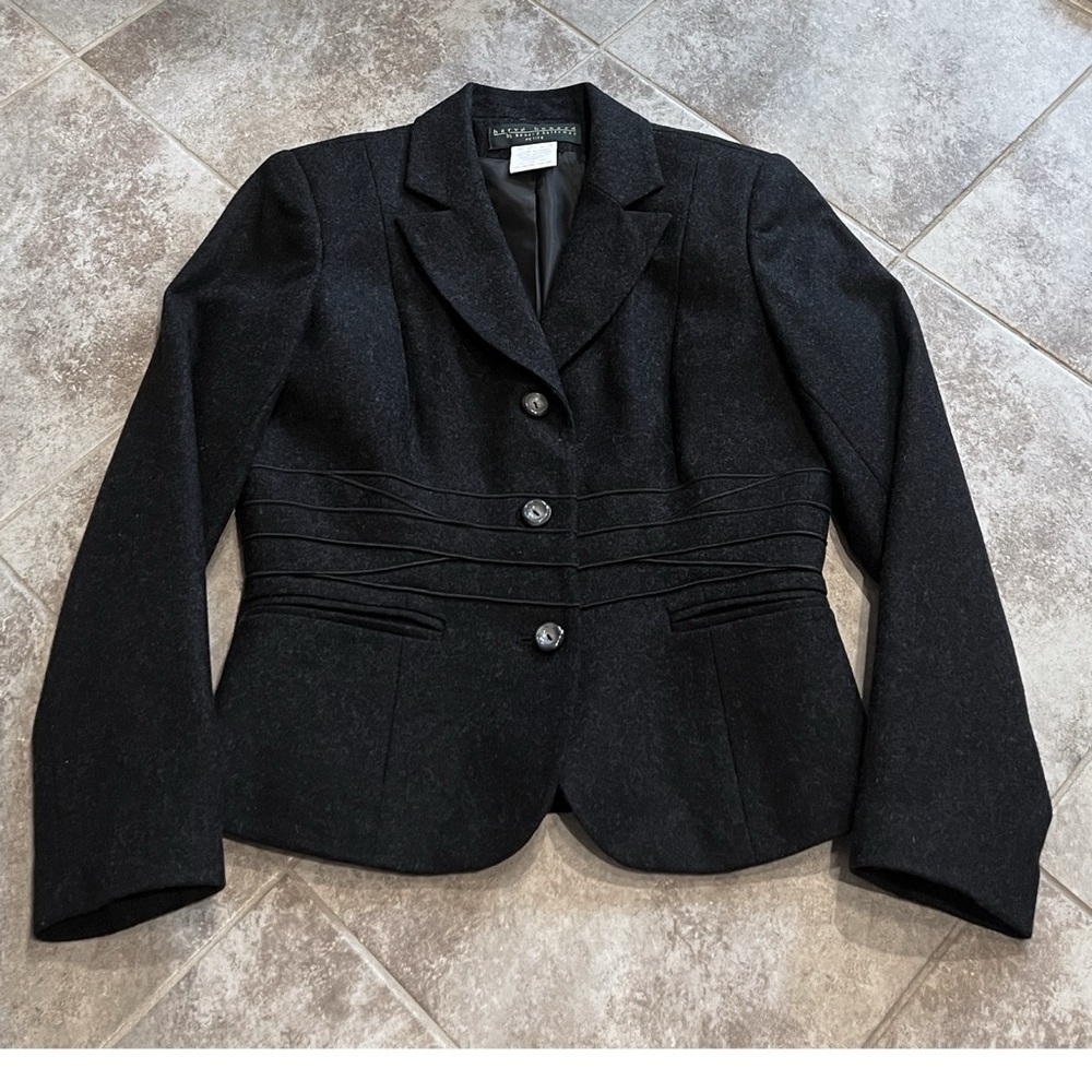 NEW Harve Benard Women’s Wool Blazer Jacket Charcoal Gray Size 4 Petite - Picture 5 of 9
